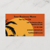 サンセットシルエットパームツリーズトロピカルビーチ 名刺 (裏面)