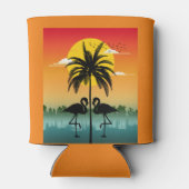 サンセットシルエットフラミンゴラバーサマービベス 缶クーラー (裏面)