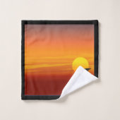 サンセットシルエットブラックバード – レイベン バスタオルセット (ウォッシュタオル)