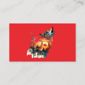 サンセットシルエット素晴らしハウリングウルフ 名刺 (裏面)