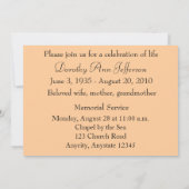 サンセットシルエット追悼式発表 招待状 (裏面)