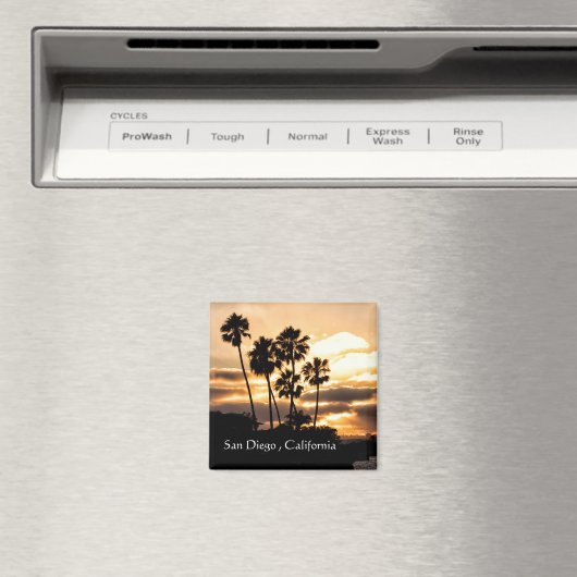サンセットシルエット – サンディエゴ マグネット (インサイチュ (食洗機))