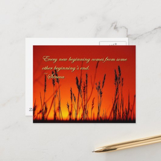 サンセットシルエ感動的ット ポストカード (正面/裏面インサイチュ)