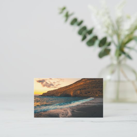 サンセットシーウェーブサンディビーチロック 名刺 (スタンド正面)