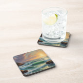 サンセットシースケー絵を描プのアートワーク コースター (右側)