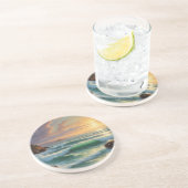 サンセットシースケー絵を描プのアートワーク コースター (側面)