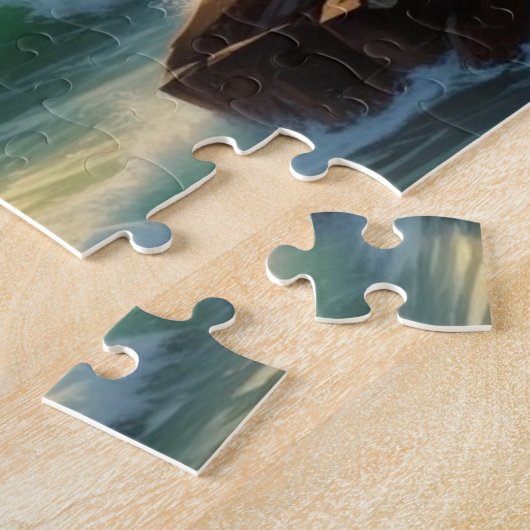 サンセットシースケー絵を描プのアートワーク ジグソーパズル (側面)