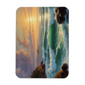 サンセットシースケー絵を描プのアートワーク マグネット (縦)