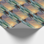 サンセットシースケー絵を描プのアートワーク ラッピングペーパー (角)