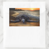 サンセットシータートルステッカー 長方形シール (バッグ)