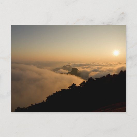 サンセットシーンの中国黄山 ポストカード (正面)