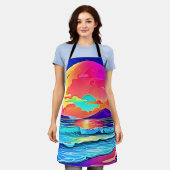 サンセットシー鮮やかスケープ エプロン (着用した状態)