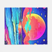 サンセットシー鮮やかスケープ フリースブランケット (正面(横))