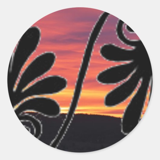 サンセットシ縁どステッカー ラウンドシール (正面)