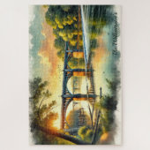 サンセットジェームズリバーの美しい橋 ジグソーパズル (縦)