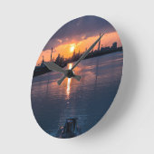 サンセットジャパン空 ラウンド壁時計 (傾斜)