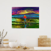 サンセットジョグと犬… ポスター (キッチン)