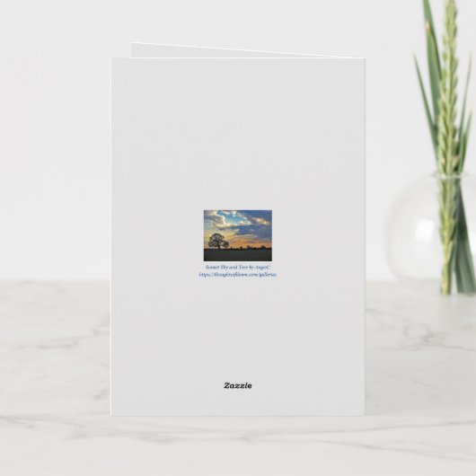 サンセットスカイアンドツリー誕生日カードフォーアンクル カード (裏面)