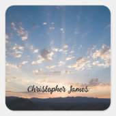 サンセットスカイパーソナライズされた スクエアシール (正面)