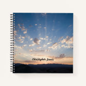 サンセットスカイパーソナライズされた ノートブック (正面)