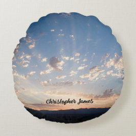 サンセットスカイパーソナライズされた ラウンドクッション