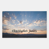 サンセットスカイパーソナライズされた 長方形シール (正面)