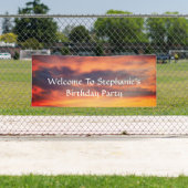 サンセットスカイフォトバースデーパーティーカスタム芸術的 横断幕 (インサイチュ)
