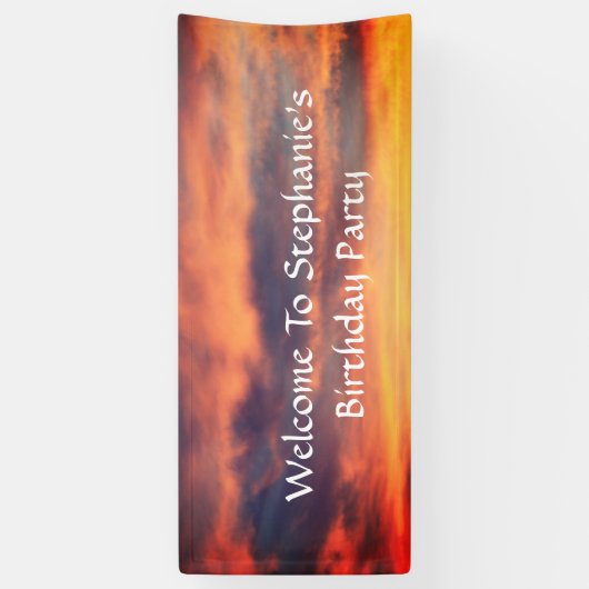 サンセットスカイフォトバースデーパーティーカスタム芸術的 横断幕 (縦)