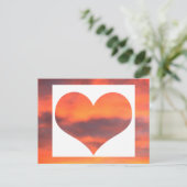 サンセットスカイフォト写真ランドスケープオレンジハート ポストカード (スタンド正面)
