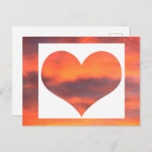 サンセットスカイフォト写真ランドスケープオレンジハート ポストカード (正面/裏面)