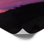 サンセットスカイ曇り紫色の風景自然夏 ポスター (角)