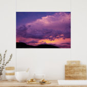 サンセットスカイ曇り紫色の風景自然夏 ポスター (キッチン)