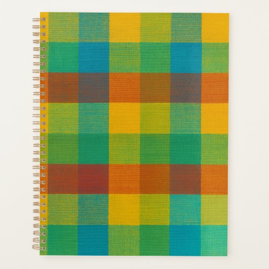 サンセットスクウェアカラフル – 日市松模様に毎のプランナー プランナー手帳 (正面)