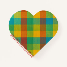 サンセットスクウェアカラフル – 格子状ハート形ノート ノートブック