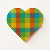 サンセットスクウェアカラフル – 格子状ハート形ノート ノートブック (裏面)