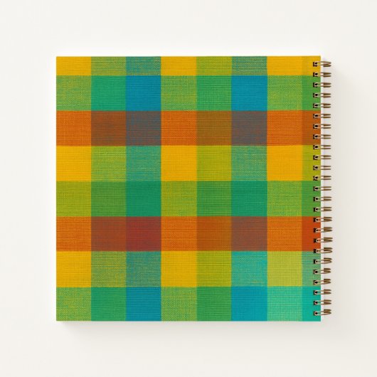 サンセットスクウェア – カラフル格子状スパイラルノート ノートブック (裏面)