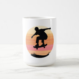 サンセットスケーターシルエットミニマル- Skate Art コーヒーマグカップ