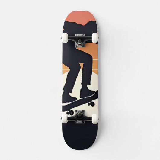 サンセットスケーターシルエットミニマル- Skate Art スケートボード (正面)