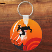 サンセットスケートボーダーキーチェーン キーホルダー (正面)