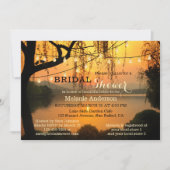 サンセットストリングライトレイクブライダルシャワー招待 招待状 (正面)