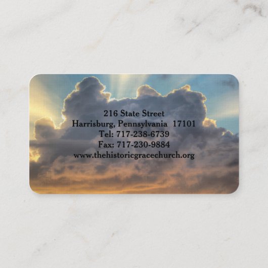 サンセットストームクラウドクリスチャン牧師 名刺 (裏面)