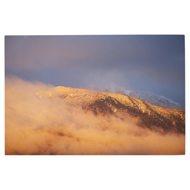 サンセットスノー山ボコン メタルプリント (正面)