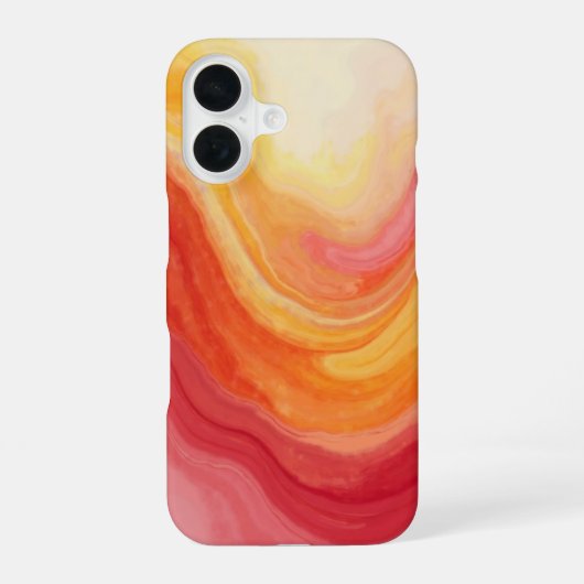 サンセットスワールiPhoneケース – 黄、赤、オレンジ iPhone 16ケース (裏面)