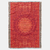 サンセットスーク:オレンジマラケシュモロッコパターン スローブランケット (正面縦)