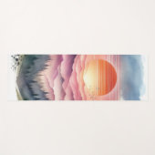 サンセットセレグラデーションーンブルー&オレンジサマーギフト ヨガマット (正面(横))