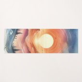 サンセットセレグラデーションーンブルー&オレンジサマーギフト ヨガマット (正面(横))