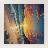 サンセットセレニティビーチシーン ジグソーパズル (横)