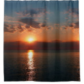 サンセットセレニティ: オーシャングロー シャワーカーテン (正面)