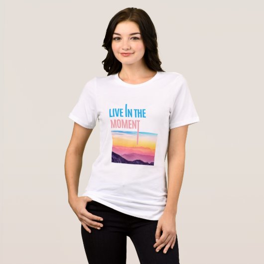 サンセットセレニティ – 瞬間に生きる トライブレンドＴシャツ (正面全面)