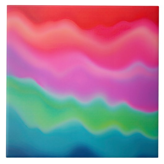 「サンセットソルベカラフルット」抽象芸術アート タイル (正面)